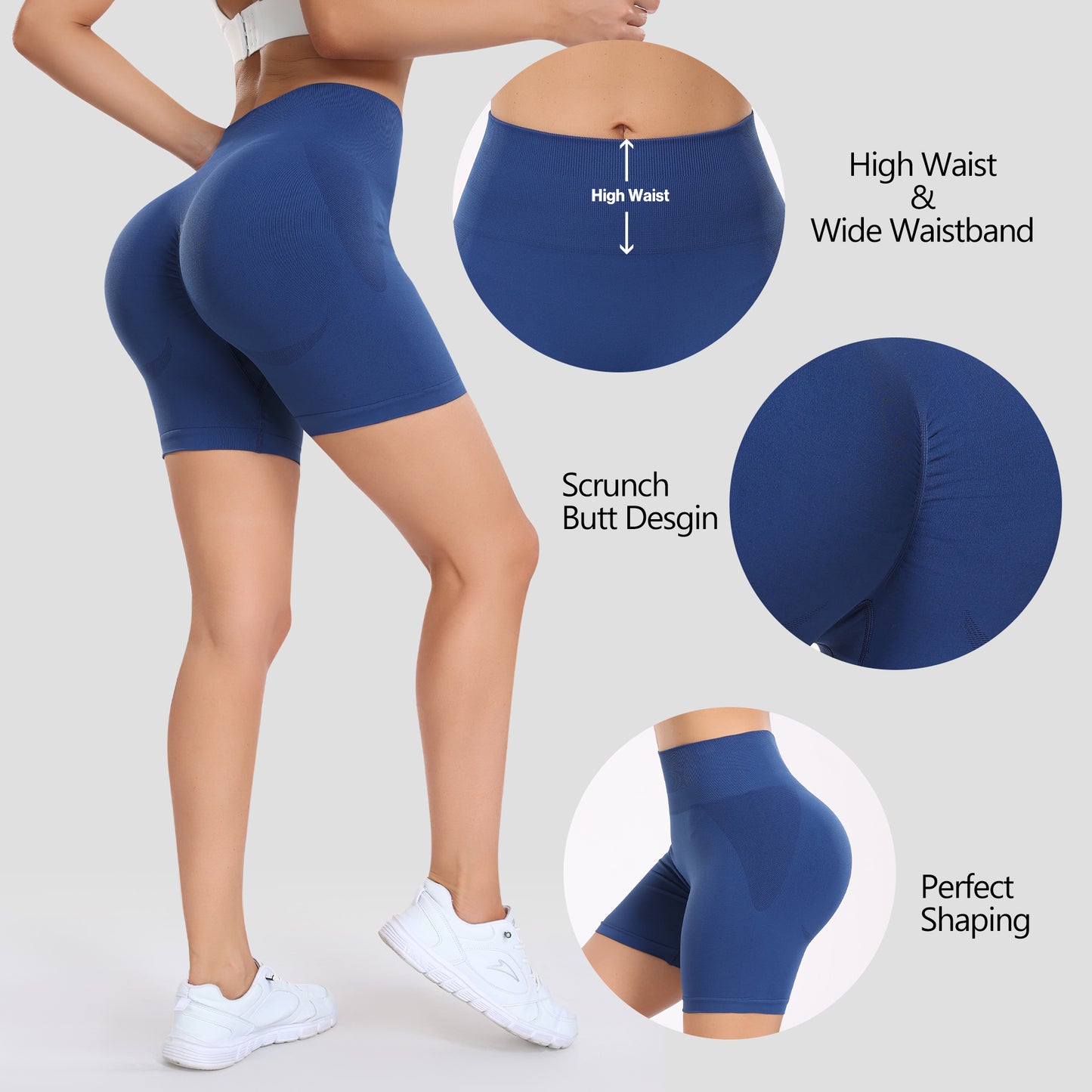 Skinny Seamless Women's Lightweight Sweatpants Shorts for Running Yoga Workout