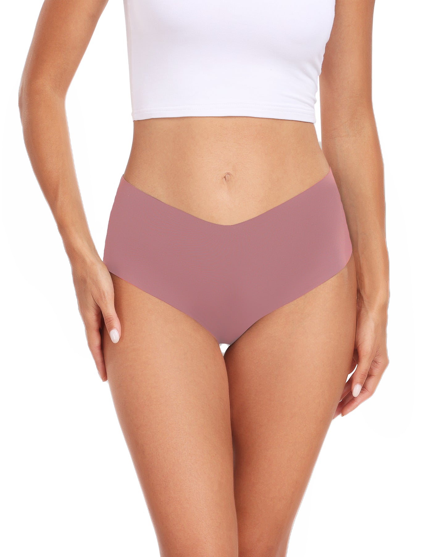 Women's Seamless Cheeky Panties No-Show Bikini Underwear for Women Comfortable Seamless Hipster Underwear 6PACK Light