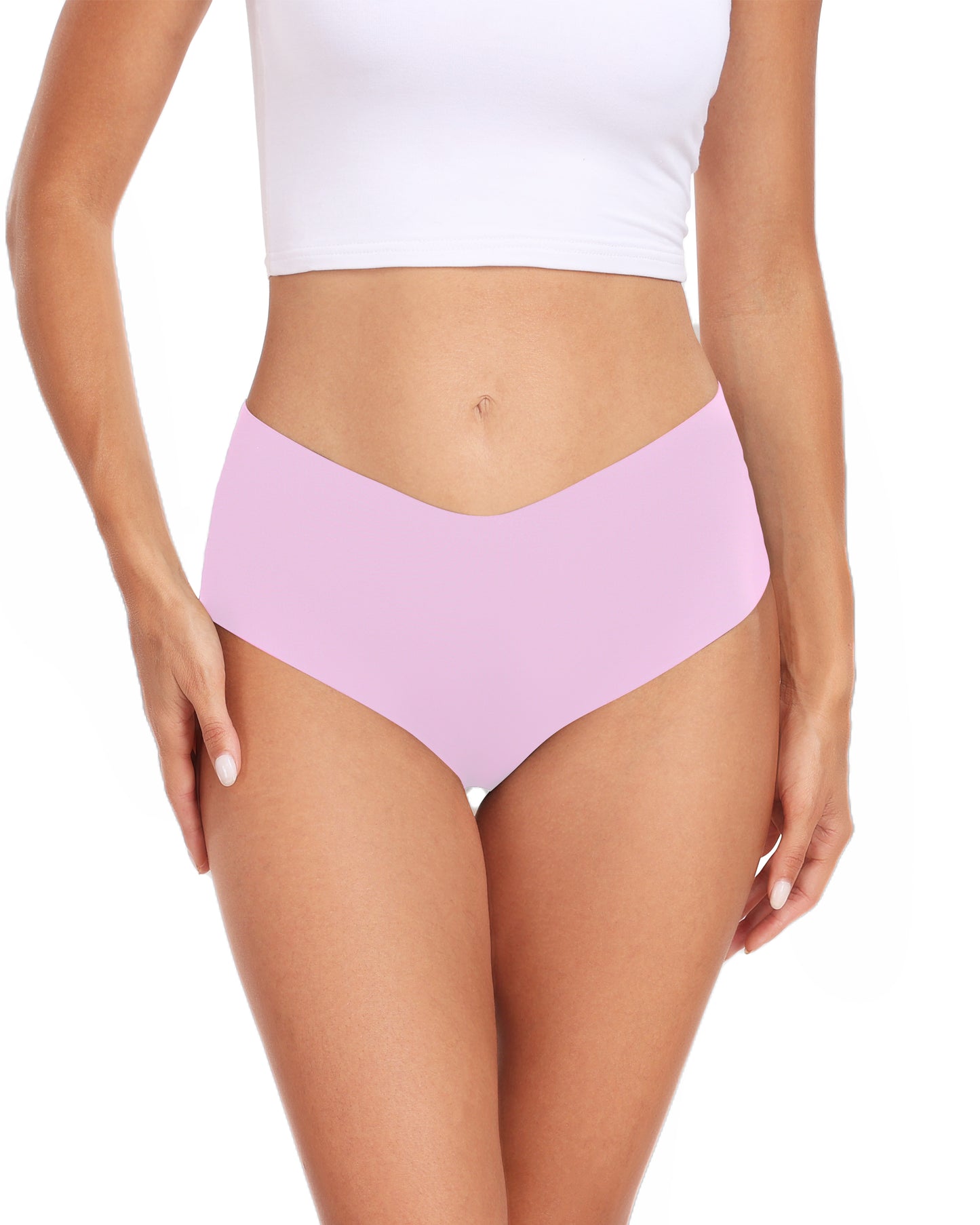 Women's Seamless Cheeky Panties No-Show Bikini Underwear for Women Comfortable Seamless Hipster Underwear 6PACK Light