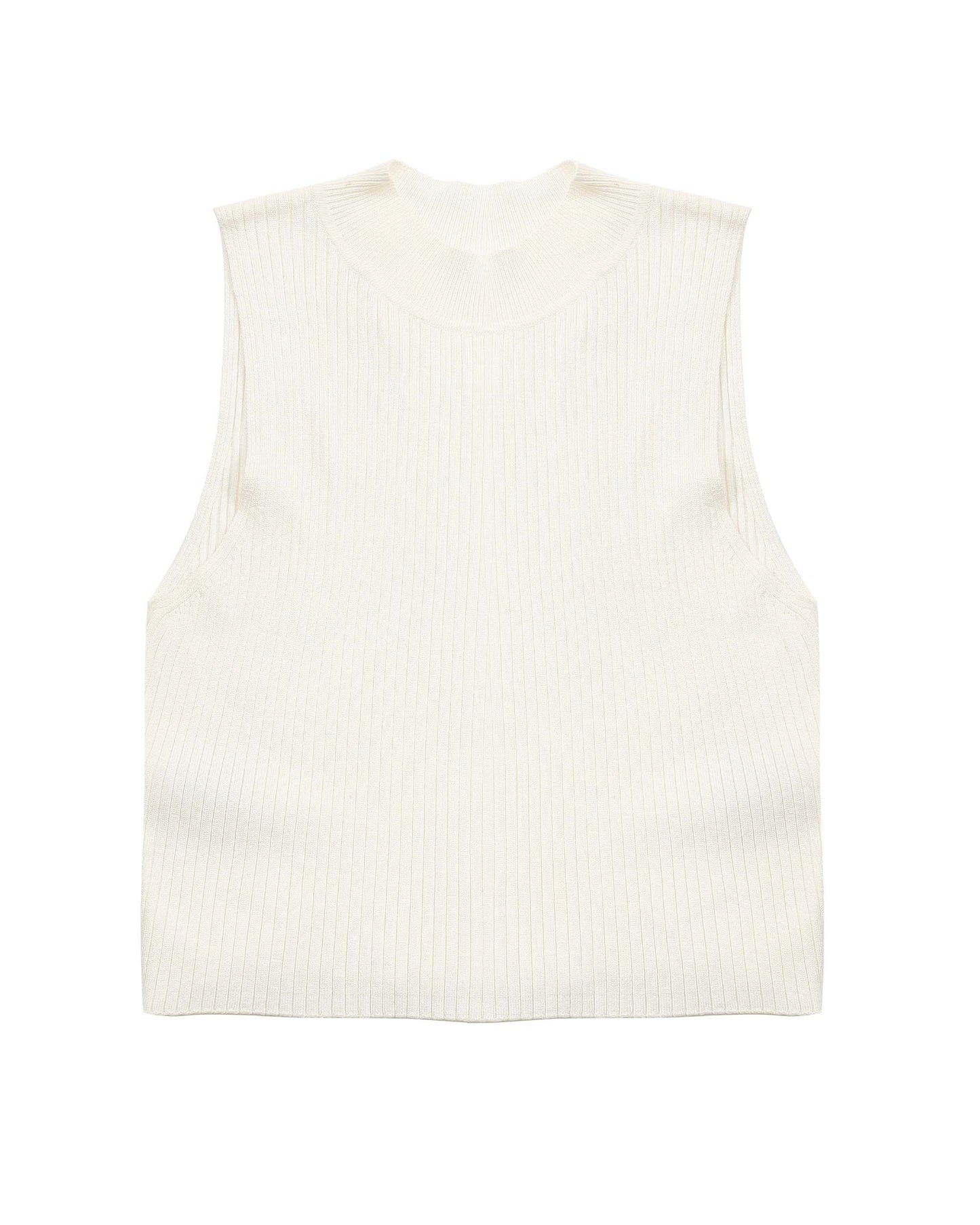 Women's Mock Neck Knit Sweater Vest Sleeveless Casual Trendy Summer Ribbed Pullover Tank Tops
