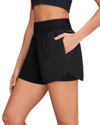 Womens High Waisted Running Shorts Quick Dry Athletic Workout Shorts