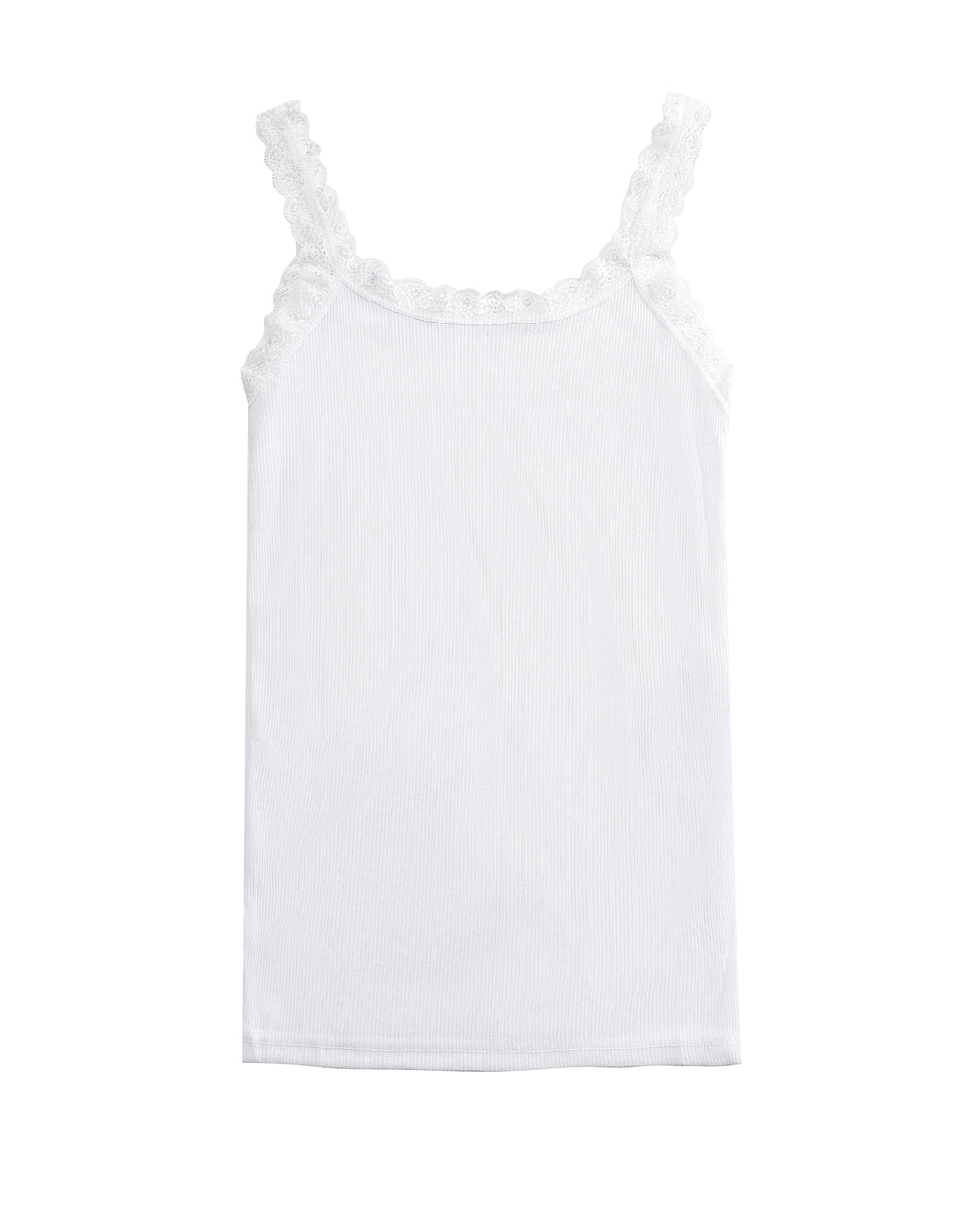 Women's Seamless Lace Tank Top Soft Ribbed Basic Camisole for Ladies Sexy Undershirt