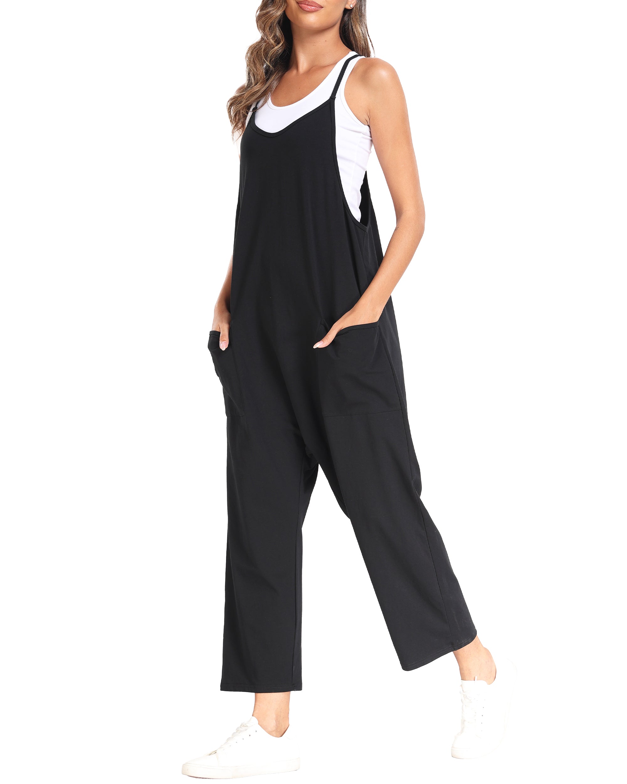 Jumpsuits for Women Casual Summer Overalls Sleeveless Spaghetti Strap Romper Jumpers Trendy Beach Vacation Outfits